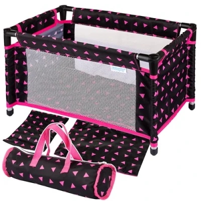 Imagen de Kinderplay Cuna De Viaje para Muñecas Juguete, La se Desmonta Fácilmente y Guarda en Una Bolsa Mano, Muñeca hasta 46 cm, KP0400R