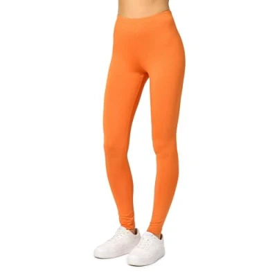 Imagen de Merry Style Leggins Largos Deportivas Mujer Mallas con Cintura Elástica Vestir Suaves Flexibles, Transpirables Ideal para todas las Estaciones MS10 143 (Naranja, S)