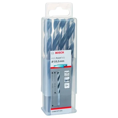 Imagen de Bosch Professional 5 brocas helicoidales HSS PointTeQ (para metal, 10,5 x 87 133 mm, accesorio de taladro), Talla, diámetro 10.5 mm