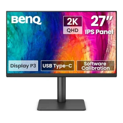Imagen de BenQ PD2706QN 27 2K QHD (2560x1440) Monitor para diseñadores, IPS, 95% P3, 100% sRGB/Rec.709, USB C 90W, 100Hz, calibración por Software, (MST), Panel Nano Matte antirreflejos, Ajuste de Altura