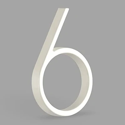 Imagen de HASWARE Número De Casa Flotante: 5 Pulgadas (12cm) Números Puertas Modernos SeñAlizacióN Para La Oficina Correos Calle (6, Blanco)
