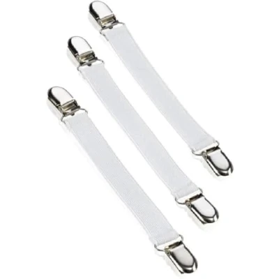 Imagen de Leifheit tirantes para fundas de tabla planchar, pinzas tensar la funda, blancos con una longitud 16 a 35 cm