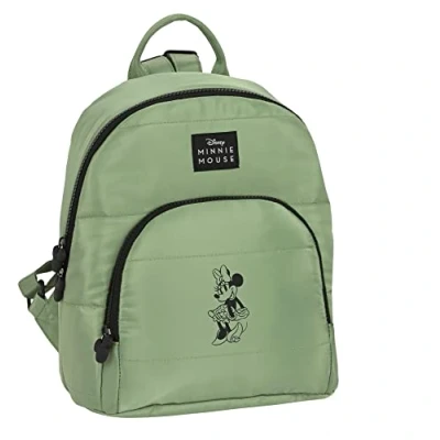 Imagen de MINNIE MOUSE Mint Shadow Mini Mochila para Uso Diario, Ideal Niños de Diferentes Edades, Cómoda y Versátil, Calidad Resistencia, 25x13x30 cm, Color Verde militar