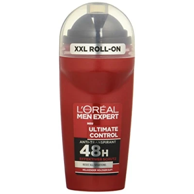 Imagen de L&#039;Oréal Paris L&#039;Oreal Men Expert Ultimate Control Desodorante Roll On 48H contra varios tipos de sudor, 50 ml