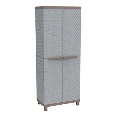 Imagen de Terry, C Rattan 3680, Armario 2 Puertas con Divisor Vertical y 3 Estantes. 68x39x170 cm