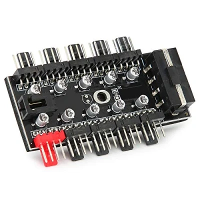Imagen de PC Chasis Ventilador Hub PWM Control 12V CPU de refrigeración Controlador divisor 4 pines Fan SATA / 4D para placa base 3P(4D)