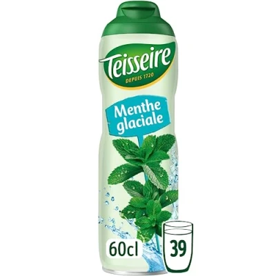 Imagen de Teisseire Jarabe de Menta Glacial para Bebida Refrescante, Cócteles, Bidón Reciclable 60cl