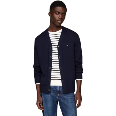Imagen de Tommy Hilfiger Chaqueta de Punto Hombre Pima Org CTN Cashmere Cárdigan con Botones, Azul (Desert Sky), M