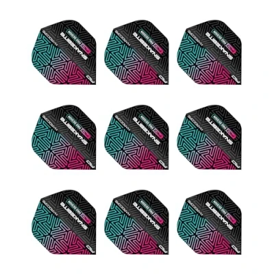 Imagen de RED DRAGON Peter Wright Snakebite Hardcore Premium Dardo de vuelo arco iris y negro 3 juegos por paquete (9 plumas en total)
