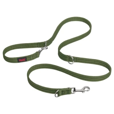 Imagen de Company of Animals Collar Halti Correa multifunción con Doble Enganche, Ideal para antitirones Entrenamiento canino. Cómoda de sostener. Apta Perros medianos y Grandes (Talla L, Bosque Verde)