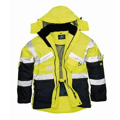 Imagen de Portwest Parka Bicolor Transpirable De Alta Visibilidad, Tamaño: 4XL, Color: Amarillo/Marino, S760YNR4XL