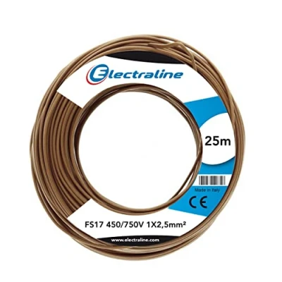 Imagen de Electraline 13152 Cable unipolar FS17, sección 1 x 2.5 mm², Marrón, 25 m