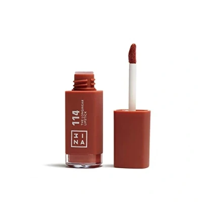 Imagen de 3INA MAKEUP The Longwear Lipstick 114 Labial Líquido Marrón de Larga Duración con Acido Hialurónico para Hidratar los Labios Barra Matte Alta Pigmentación Vegan Cruelty Free