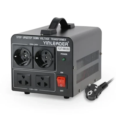 Imagen de Yinleader 1000W Transformador Elevador/Reductor de voltaje 1000 Vatios EE.UU. Convertidor Energía 220 Voltios 220V / 110V Estabilizador automático