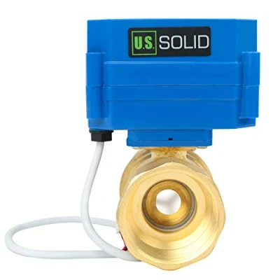 Imagen de U.S. Solid 1 1/4&quot; Latón Válvula Motorizada 220V AC (85V 265V AC) DN32, 2 Vias de bola electrica, Cables, Normalmente Cerrado (NC), Regreso Automatico