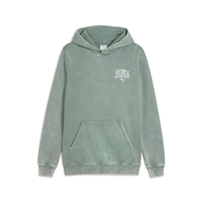 Imagen de Puma Class Washed Hoodie Jersey con capucha, Hombre, Talla: Large, Green moon