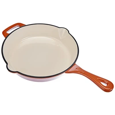 Imagen de GSW Stahlwaren GmbH Cacerola, 26 x 6 cm, Hierro Fundido, Naranja y Rojo, 2 L