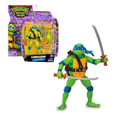 Imagen de TORTUGAS NINJA Figura Básica Leonardo, de acción articulada, diseño Original, Personaje con Accesorios la película Caos mutante, niños y niñas +4 años, Famosa (TU805500)
