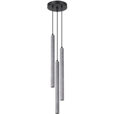 Imagen de SOLLUX lighting PASTELO 3P Lámpara colgante de sobremesa hormigón 3 bombillas casquillo G9 bombilla no incluida lámparas y luminarias colgantes 19,5x19,5x117cm