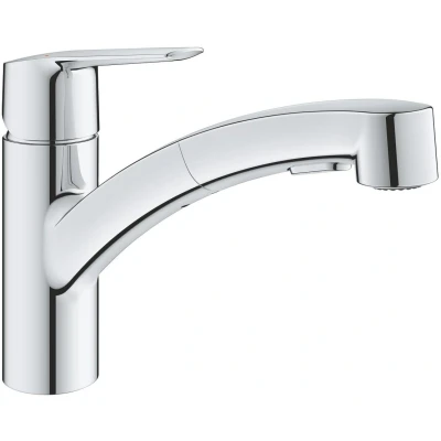 Imagen de GROHE Start QuickFix, Grifo de cocina (caño bajo extraíble, giro 90º, menor consumo agua, sistema instalación rápida), gris mate, 30531DC1