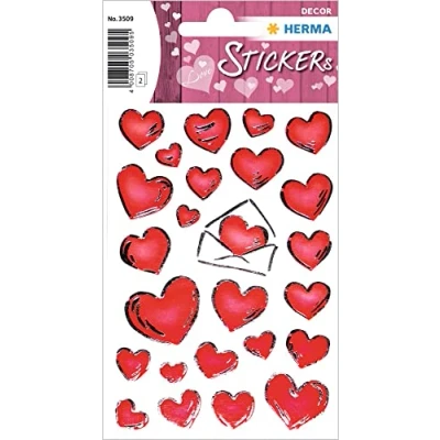 Imagen de HERMA DECOR stickers hearts&amp;letters silver embossed 2 sheets Etiqueta autoadhesiva (2 hojas)