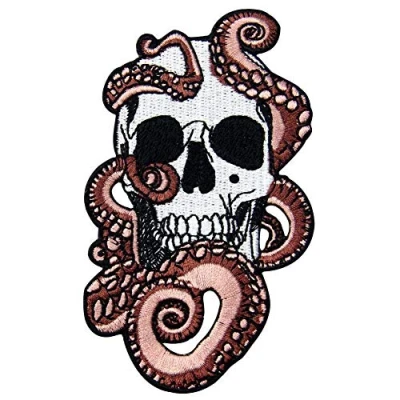 Imagen de Parche termoadhesivo para la ropa, diseño de Pulpo y calavera
