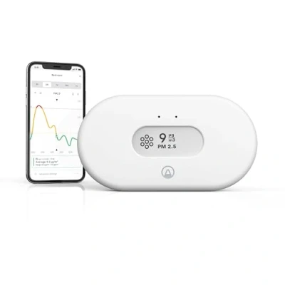 Imagen de Airthings View Pollution 2980 Monitor de contaminación en el aire (PM, humedad, temperatura) con conexión Wi Fi, función hub y pantalla Calm Tech