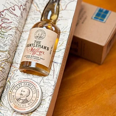 Imagen de Captain Fawcett Pack Regalo Cera Bigote Whisky &amp; Botella 500 g