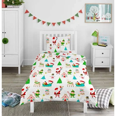 Imagen de Bloomsbury Mill Funda Nórdica Navidad Diversión navideña Juego de Cama para niño edredón y Almohada 135cm x 200cm