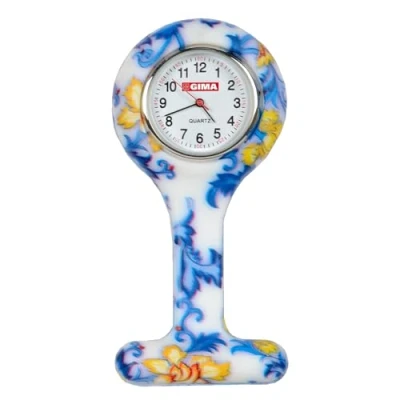 Imagen de Gima Reloj de Enfermería Silicona, Esfera Redonda, Estampado hoja