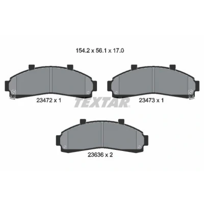 Imagen de TEXTAR 2347201 Juego de pastillas freno con avisador acústico desgaste FORD USA: Explorer Mk2, Mk1, MAZDA: Serie B Pick up