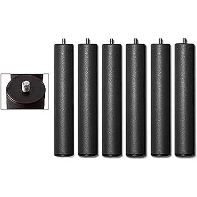 Imagen de Duérmete Online Juego de 6 Patas 27 cm, para somier y base tapizada, cilíndricas roscadas, color Gris