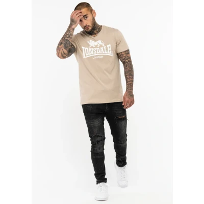 Imagen de Lonsdale Camiseta para hombre de St. Erney, arena/blanco, XS