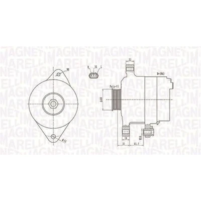 Imagen de MAGNETI MARELLI 063731892010 Alternador 12V 90A TOYOTA: Yaris I Hatchback