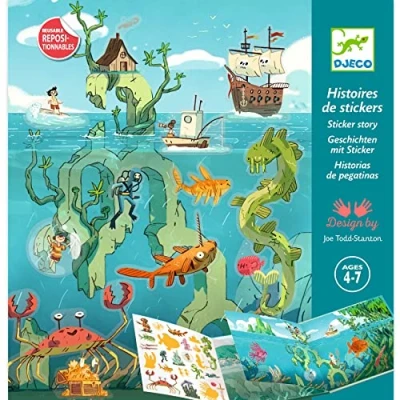 Imagen de DJECO Pegatinas Las Aventuras en el mar Globos Unisex Infantil, Multicolor (38953)