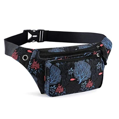 Imagen de HAWEE Moda Riñonera Deporte Bolso de Cintura Unisexo Paquete Multicolor Cinturon con Conector para Auriculares Hombre Mujer Running Viaje Senderismo Jogging Ciclismo