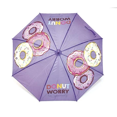 Imagen de Zaska Parapluie Automatique Donuts En Polyester Modele Aleatoire 58Cm Paraguas clásico, 70 cm, (Mauve/Rose)