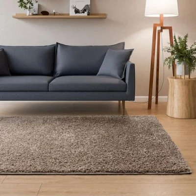 Imagen de Interiyou Sofia Alfombra de pelo largo, 160 x 230 cm, mullida y monocolor, lavable antideslizante, largo suave