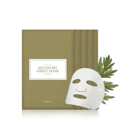 Imagen de I&#039;m from Mascarilla en hoja de artemisa, 91,45% extracto puro calmante, 10 mascarillas