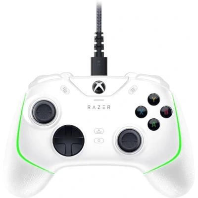 Imagen de Razer Wolverine V2 Chroma Mando Xbox Series XS Totalmente Personalizable con iluminación RGB (6 Botones multifunción, Tapones de Stick Intercambiables, Modo Hair Trigger) Mercury, Blanco