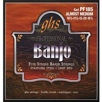 Imagen de GHS PF 185 Banjo Almost media Acero Inoxidable 5 cuerdas (lazo)