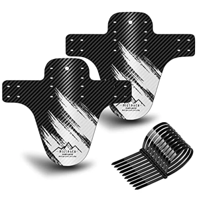 Imagen de NICEDACK Guardabarros MTB, Bicicleta Montaña, MTB Mudguard Delantero y Trasero Compatible se Adapta a 26&quot; 650B 27,5&quot; 29 Pulgadas de Bici Fat Mud Guard (Blanco)