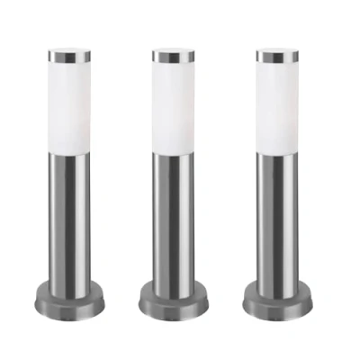 Imagen de FORLIGHT Koral (3uds) Baliza Exterior para Jardín Resistente al Agua IP55. Poste de Luz Sendero y Camino. Lámpara Bolardo Acero Inoxidable 23W. Farolillo Moderno Zonas Paso