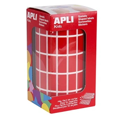Imagen de APLI Kids 4885 Rollo de gomets rectangulares 20 x 10 mm, color rojo
