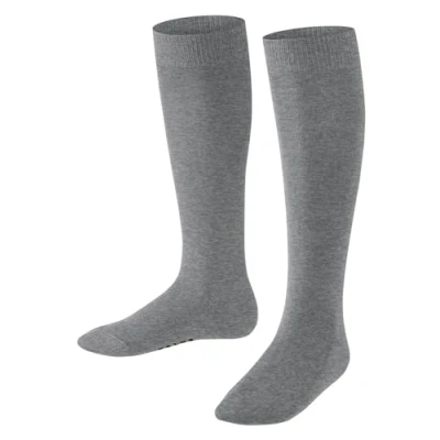 Imagen de FALKE Family K Kh algodón sostenible lisos 1 par, Calcetines largos Unisex niños, Gris Light Grey Melange 3390, 39 42