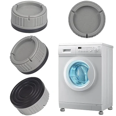Imagen de Alyvisun Almohadillas Lavadora, 4 Piezas Universal Soporte Antivibracion Base Antideslizantes Patas Amortiguadores Pies Antióxido para Secadoras, Frigorífico