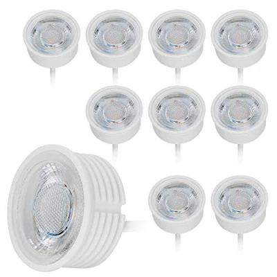 Imagen de HCFEI 10x LED Bombilla 5W para Foco Empotrable, ultra plano ø50x22mm, 230V, Blanco cálido 3000K, 425lm, 38, Regulable, Reemplaza la GU10 MR16, Modulo