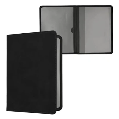 Imagen de kwmobile Funda permiso de circulación coche piel nobuck imitación Para documentos 10.5 x 14.8 CM doblados negro