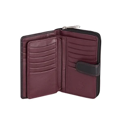 Imagen de VISCONTI Monedero de Mujer Cuero Bifold Rio Multicolor combinación (CD22 (Blk/Burgundy)