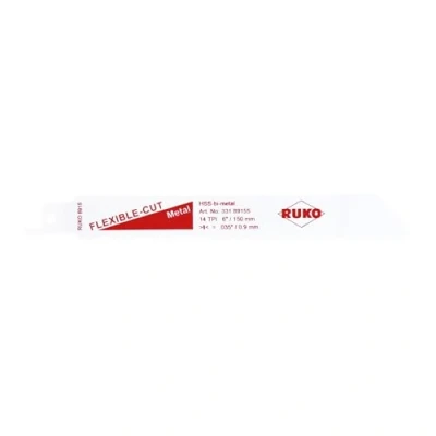 Imagen de Ruko 33189155 Pack de 5 sierras sable bimetal con vástago universal 1/2&quot;, para metal, 150 mm (equivalencia Bosch S 922 BF)